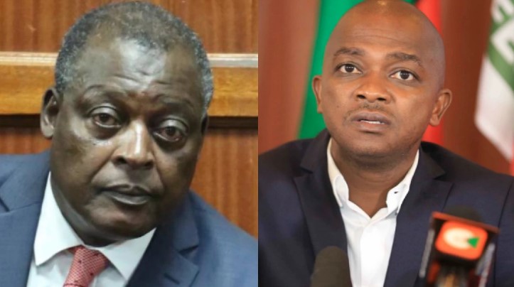 A side-by-side image of politician Cyrus Jirongo and FKF President Nick Mwendwa